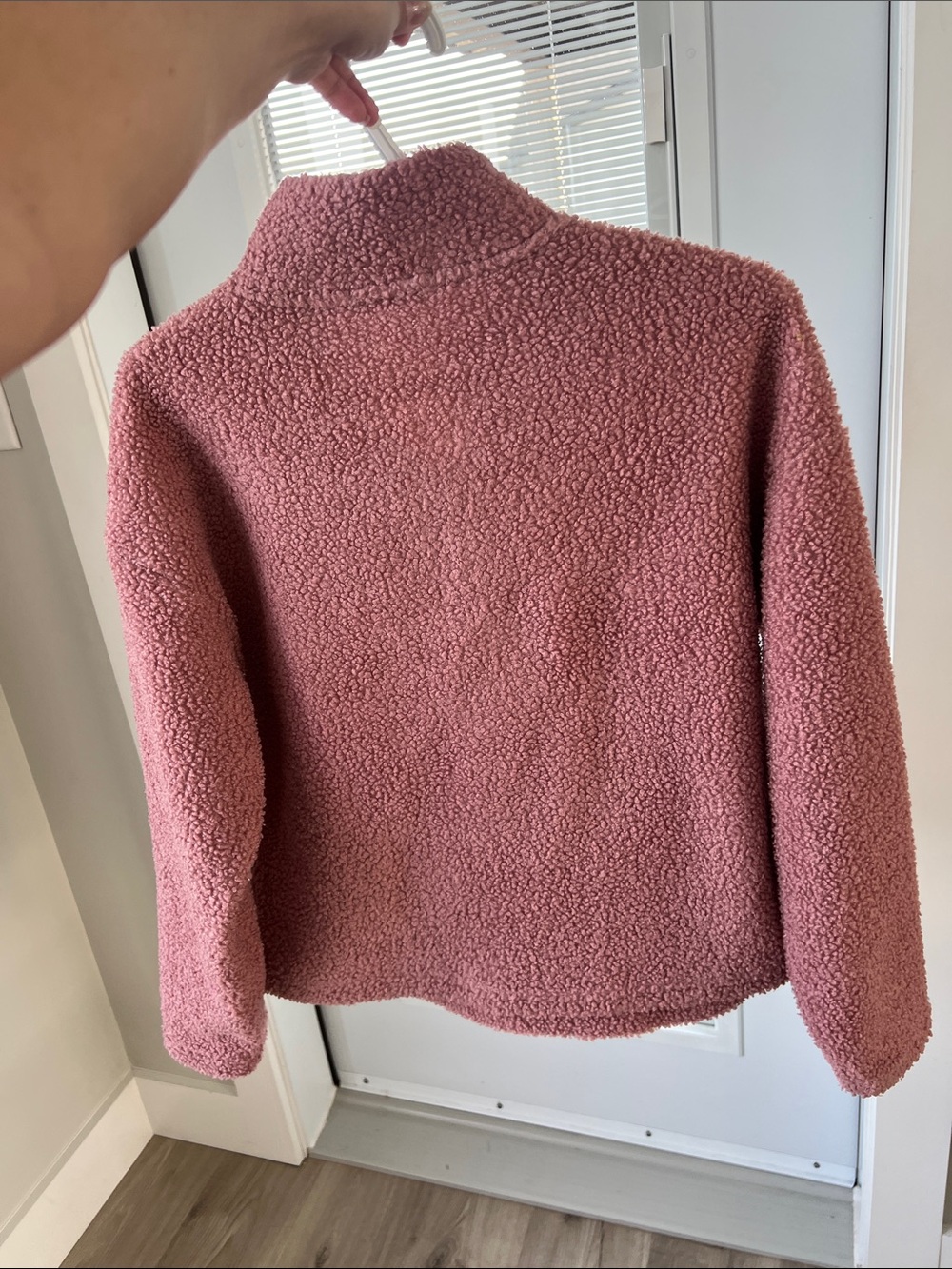 Suzy Shier Pink Sherpa style Quarter Zip Pullover size small - Picture 2 of 5